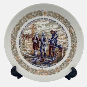 1973 Darceau-Limoges Marquis De Lafayette Collectible Plate North Island 8.5"
